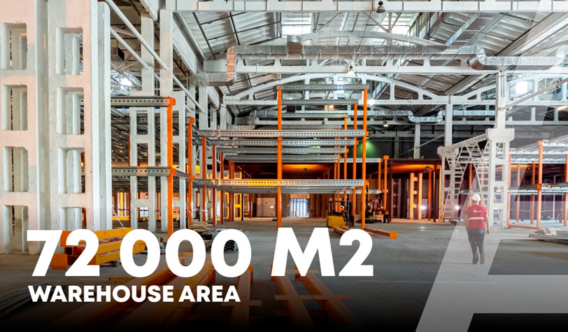 Development of 72,000 m2 of warehouse space in a logistics center warehouse
